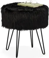 relaxdays Fellhocker schwarz