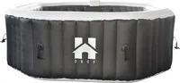 HOME DELUXE - Outdoor Whirlpool - Drop - Farbe: Schwarz, ⌀ 185 cm, Höhe 65 cm, 130 Luftdüsen - inkl. Abdeckung, Reparaturset, Filterset I Außen Whirlpool Spa für 6 Personen
