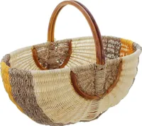 Einkaufskorb "Orange/Natur" - T 49cm x B 34cm x H 24/38cm - Henkelkorb