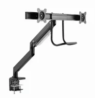 Gembird MA-DA2-04 Schreibtischmontierter, verstellbarer Monitorarm für 2 Monitore, 17–32 Zoll, bis zu 8 kg