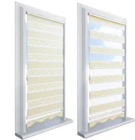 Doppelrollo Duorollo Zebrarollo Raffrollo Vintage Muster Fensterrollo Klemmrollo 80 x 200 cm (Breite x Länge)