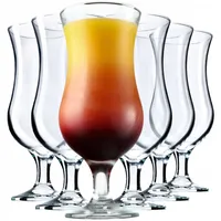 BigDean Cocktailglas 6 Stück Cocktailgläser mit farbigem Boden 420 ml  spülmaschinenfest, Glas