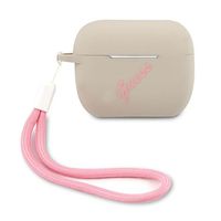 Guess Apple Airpods Pro Cover Grau Pink Silicone Vintage Schutzhülle Tasche Case Etui Halter