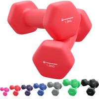 TOSANEO 2er Set Hanteln 2x 1,5kg Rot Neopren Kurzhanteln Gewichte für Gymnastik Aerobic Fitness Hantelset Hantel
