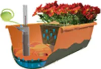 Geländerkasten, Blumentopf, Blumenkasten, Selbstbewässerung, 60 cm, 11L, grau