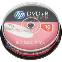 HP DVD+R DL 8,5GB, 240Min, 8x, Cakebox, 10 CDs