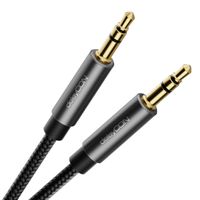 deleyCON 5m Aux Kabel 3,5mm - Audio Klinkenkabel Stereo Kabel - Baumwollkabel & Metallstecker - Handy Smartphone Tablet Kopfhörer HiFi Receiver Kfz