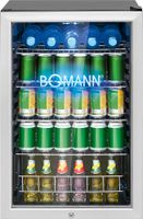 Bomann Mini Kühlschrank mit Glastür lautlos, Kühlschrank klein abschließbar LED-beleuchtet, Nutzinhalt 115 Liter, ideal für Gaming, Büro, Wohnzimmer, Flaschenkühlschrank KSG 7285