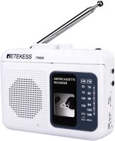 Retekess TR606 Přenosný kazetový přehrávač a magnetofon Walkman, malé FM AM rádio, kazetový magnetofon Walkman, rychlý posun vpřed a vzad, dárek pro rodinu (bílá)