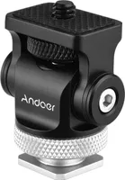 Andoer 360 ¡ã drehbarer Kameramonitor Adapterkopf fuer Kaltschuhmontage mit 1/4-Zoll-Sechskantschluessel fuer die LED-Lichtmikrofon-Erweiterungsmontage