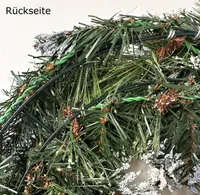 Tannenkranz mit Glitzer-Schnee 50cm Hartnadeln künstlich, grün / weiß