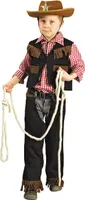 T2872-116-128 schwarz-braun Kinder Cowboyanzug Sheriffkostüm Gr.116-128