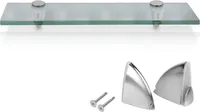 Glasregal 60x10x0,8 cm mit Halterung Glasboden Wandregal Badregal Ablage Regal Hängeregal Milchglas