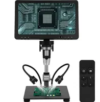 DM12 Digitální mikroskop Loet, 1500 x, 10,1" IPS obrazovka, foto/video mikroskop, Muenzova mikroskopická kamera s 8 LED světly, kompatibilní s Windows