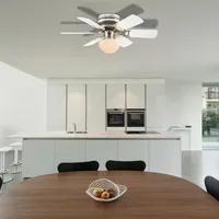 Globo Lighting ventilátor kovový nikl matný, 1x E27