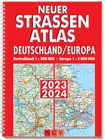 Neuer Straßenatlas Deutschland/Europa 2023/2024: Deutschland 1 : 300 000 . Europa 1 : 3 000 000. Praktisch mit Spiralbindung