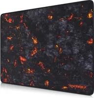 Titanwolf Gaming Mauspad XL, 440 x 350mm Mousepad mit Stoffoberfläche, Gummierte Rückseite, Lavamotiv