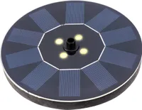 LED Solar Springbrunnen Fontäne 16x3cm Kunststoff Schwarz / Warmweiß
