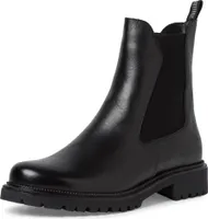 Tamaris Damen Stiefelette Chelsea Boot Leder Stretch Profilsohle 1-25427-41, Größe:39 EU, Farbe:Schwarz