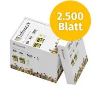 Infowerk Druckerpapier Kopierpapier 2500 Blatt 5 x 500 A4 80g Premium Weiß  PEFC