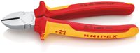 Knipex 700-6180 Szczypce do cięcia ukośnego 180 mm uchwyty VDE grubościenne 2-kolorowe, czerwony/żółty/srebrny