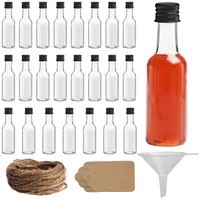 Belle Vous 24er Pack Kleine Likörflaschen zum Befüllen - 50 ml Wiederverwendbare Leere Kleine Schnapsflaschen zum Befüllen aus Kunststoff mit