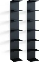 Vicco Wandregal Paolo, 30 x 190 cm 2er Set, Schwarz