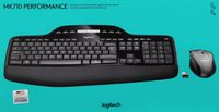 Logitech MK710 Performance - Plná veľkosť (100%) - Bezdrôtová - RF Wireless - QWERTY - Čierna - Myš je súčasťou balenia