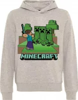 Minecraft Hoodie Steve Creeper Gamer Kapuzenpullover - grau 128 (8 Jahre)