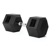 TREXO Hantel 32,5 kg Hexagon Durable gummierte Gusseisen für Krafttraining zu Hause mit ergonomischen Griff stabil und vielseitig Hantel Hex