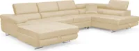 Sofiland Aller U Ecksofa mit Schlaffunktion (345 x 202 cm, rechts), Hellbeige