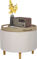 Homcom HOMCOM Polsterhocker mit Ablage 838-434V80