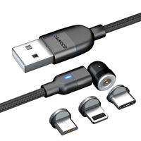 SOONTEC Magnet Kabel 1 Meter 2,4 A Ladekabel magnetisches 360° rotierendes Ladekabel Stromkabel
