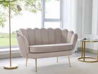 Muschelsofa 2-Sitzer - Samt - Graubraun - DANDELION von Pascal Morabito