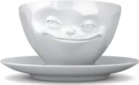 TV Kaffeetasse grinsend weiß 200 ml Tasse Milchkaffee Porzellan Kaffee