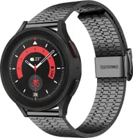 Strap-it Edelstahlarmband - Kompatibel mit Samsung Galaxy Watch 5 Pro Armband Ersatzarmband Edelstahl - Verstellbarer Verschluss - Hochwertiges Material - für Smartwatch 20mm Armband Schwarz