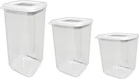 3er Set Aufbewahrungsbox Vorratsdose 1l 1,3l 1,7l Frischhaltedosen Deckel mit Gummidichtung Müslidose Lebensmittel Vorratsbehälter
