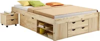 Funktionsbett Jugendbett Doppelbett SABRINA Kiefer massiv natur lackiert Liegefläche 140x200 cm (B x L)