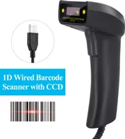 1D-USB-Barcode-Scanner, tragbarer, kabelgebundener CCD-Barcode-Leser, manueller Trigger-Scan, unterstuetzt Papier- und Bildschirmcode, kompatibel mit Windows, Android, MAC, fuer Supermarkt, Einzelhandel, Bibliothek, Logistik, Lager, Zollsysteme