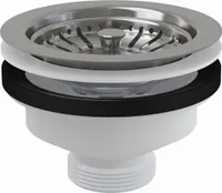 AlcaPlast Ablaufventil für Spülbecken 6/4" mit Edelstahlgitter DN115 A37