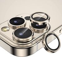 Metal Ring Camera Tempered Glas Film für Apple iPhone 14 Pro Max / 14 Pro Panzer Zubehör Glas Gold