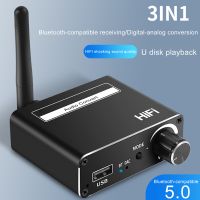 Audio-Konverter 3-in-1 Bluetooth-kompatibler 5.0 3,5 mm DAC Digital bis analog koaxialer Glasfaser-Aux-Empfänger für TV