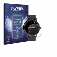 Savvies Panzerglas für Kreisrunde Displays (ø: 36 mm) Echtglas 9H-Härte Schutzglas Klar