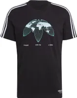 adidas United 3-Streifen T-Shirt schwarz Gr.S (HF4906)