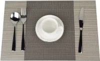 6er Set Platzsets 30x45cm Platzdeckchen Rutschfest Abwaschbar Tischmatten PVC Abgrifffeste Hitzebeständig Tischsets, Platz-Matten für küche, Braun