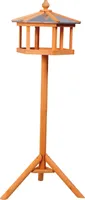 PawHut Vogelhaus Vogelvilla Futterhaus Vogelhäuschen mit Ständer und Zinkdach 113x40x40 cm