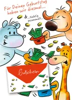 Geburtstag  Geldkarte - Glückwunschkarte im Format 11,5 x 17