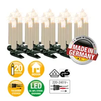 Lichterkette 20 LED Made-in-Germany Christbaum Deko für Innen 16 m