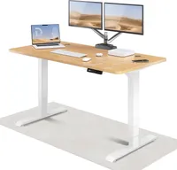 Desktronic HomePro Höhenverstellbarer Schreibtisch, Weiß + Eiche 160x80cm