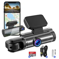 Fleau Tech Kamera do Auta - Obsahuje WIFI & APP - Duální objektiv Dashcam - Detekce pohybu a parkovací režim - G-Sensor - Full HD - SD Karta
